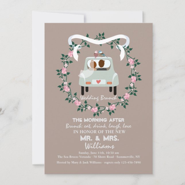 Os Newlyweds Postam Convite Brunch (Frente)