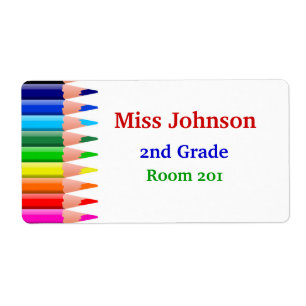 Os nomes de etiqueta do professor colorido