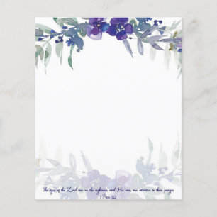 Os olhos do Senhor fundo floral roxo