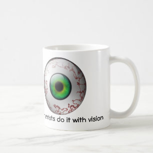 Os optometristas fazem-no com caneca da visão