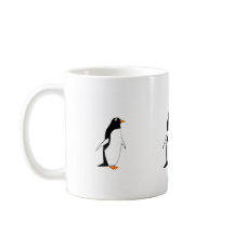 Os pinguins em uma caneca adicionam o nome