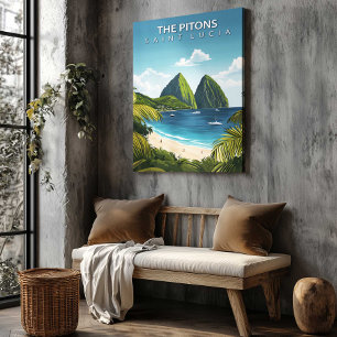 Os Pitons St Lucia Tela de Decoração de Parede de