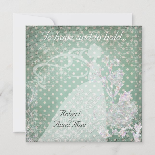 Os pontos na cerceta convite de casamento têm e (Frente)