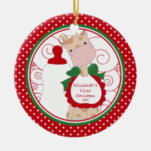 Os primeiros enfeites de natal do bebê precioso d