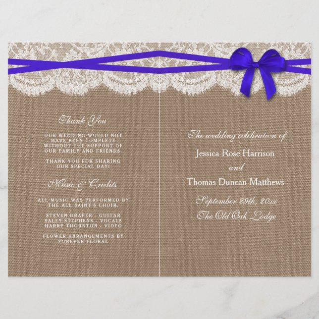 Os Programas Rustic Blue Arco Wedding Collection (Frente)