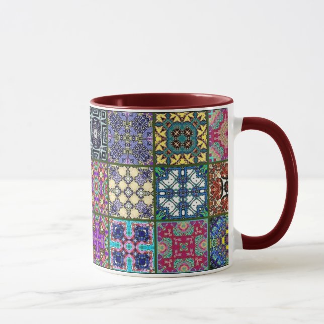 Os retalhos esquadram a caneca (Direita)