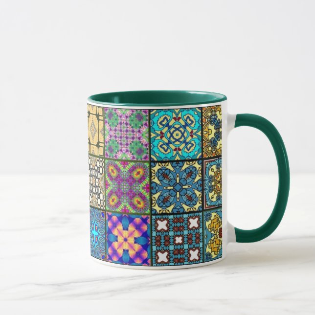 Os retalhos esquadram a caneca (Direita)
