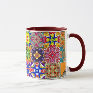 Os retalhos esquadram a caneca