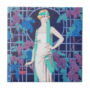 Os rosas e o azulejo do art deco da noite