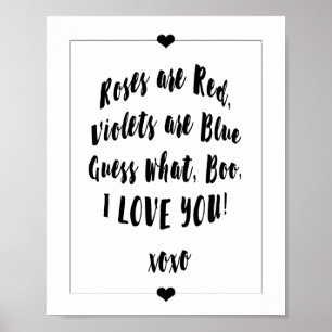 Os rosas são poster customizável do poema vermel
