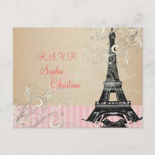 Os RSVPs de Torre Eiffel requerem Convites 5x7