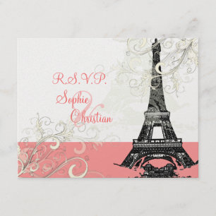 Os RSVPs de Torre Eiffel requerem Convites 5x7