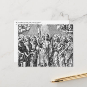 Os Sete Arcanjos (M 034; Gravura) Cartão Postal
