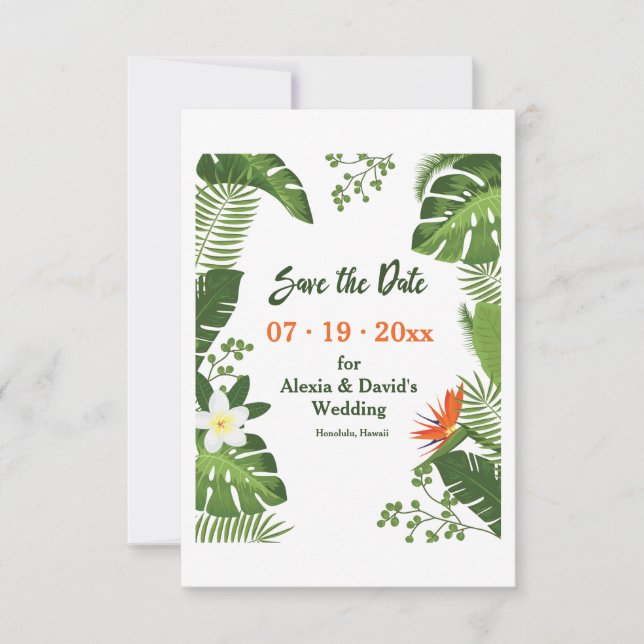 Os trópicos salvar o anúncio da data (Frente)