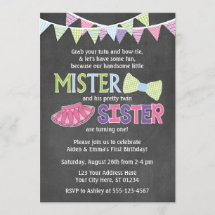 Os tutus e as gravatas do convite   do aniversário