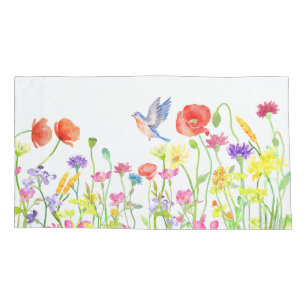 os wildflowers no dobro da fronha de almofada do