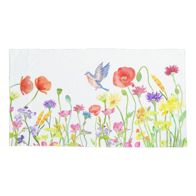 os wildflowers no dobro da fronha de almofada do (Verso)