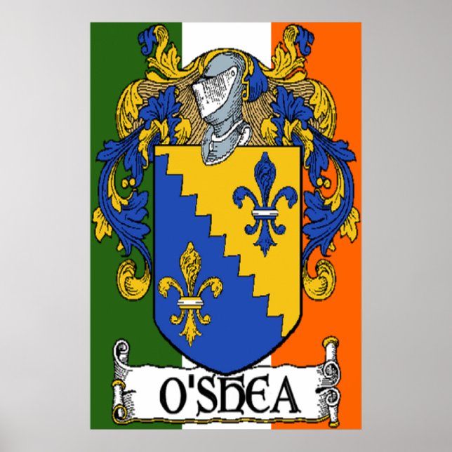 O'Shea Casaco de Arms Irish Flag Impressão (Frente)