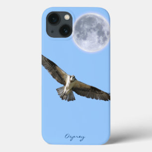 Osprey Voador (águia-pescada) e Lua