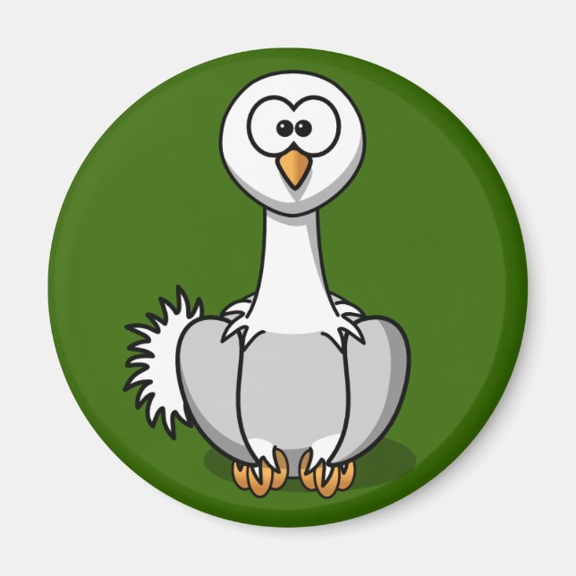 Ostrich Bonito Na Imã de geladeira De Grama Verde (Frente)