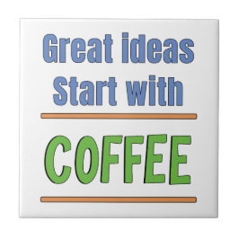 Ótimas ideias começam com camiseta de suor de café