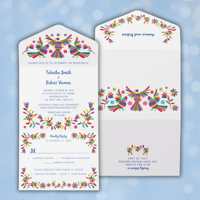 Otomi Mexicano Tudo em Um Convite de casamento (Criador carregado)