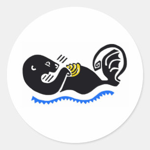 Otter - adesivo redondo clássico