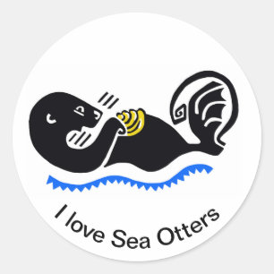 Otter - adesivo redondo clássico