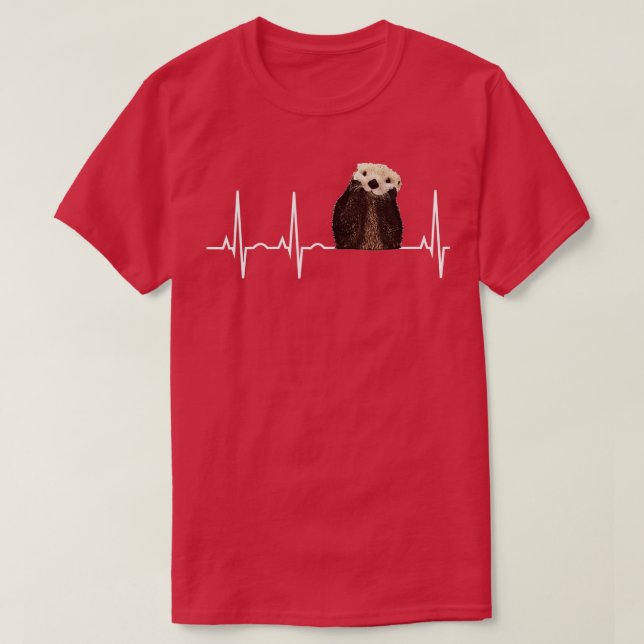 Otter Heartbeat Camisa Cute Otter Lover Dom Teto (Frente do Design)