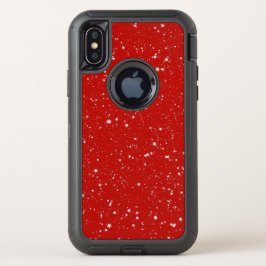 Capa Para iPhone X OtterBox Defender Estrelas de Brilho - Vermelho Prateado