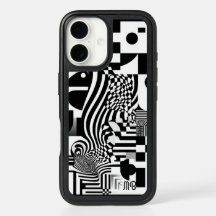 OtterBox: Moderno Geométrico Abstrato Preto Branco