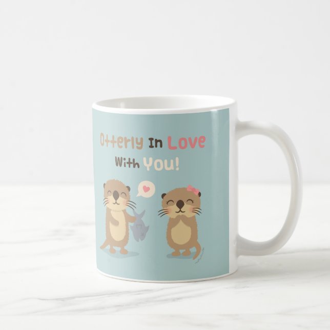 Otterly bonito no amor com você caneca da chalaça (Direita)