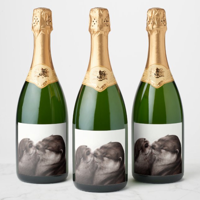 Otters Pintados à Mão - Momento Mais Tender Arte S (Garrafas)