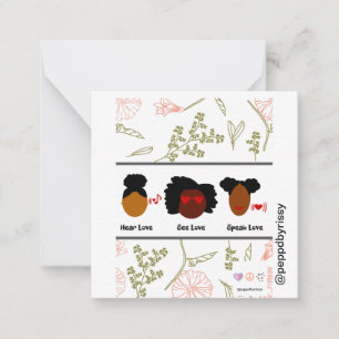 Ouça o amor, veja o amor, fale o cartão liso do