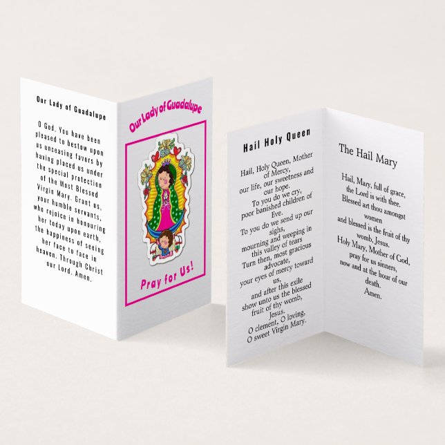 Our Lady of Guadalupe Prayer Card (Interior e exterior)
