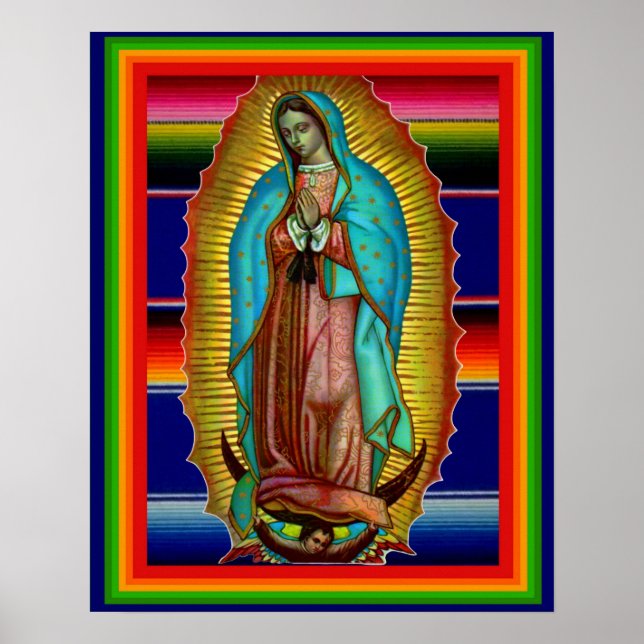 Our Lady of Guadalupe Zarape Print Picture Poster (Frente)