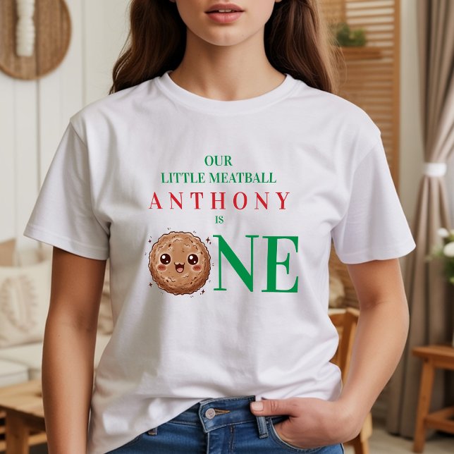 Our Little Meatball is One 1st Birthday  (Our Little Meatball is One 1st Birthday Tri-Blend Shirt)