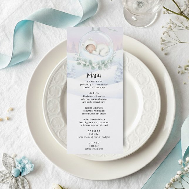 Our Little Snowbaby is on the way Party Menu (Criador carregado)