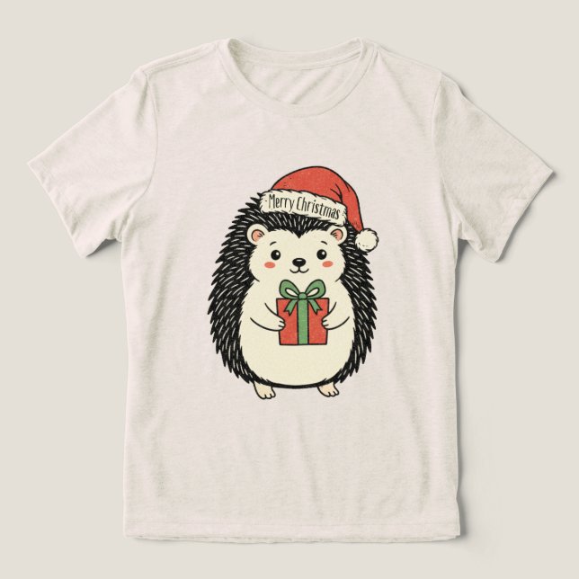 Ouriço Fofo Feliz Natal (Design frontal)