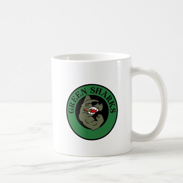 ouriço verde-escuro da caneca tubarões verdes (Direita)