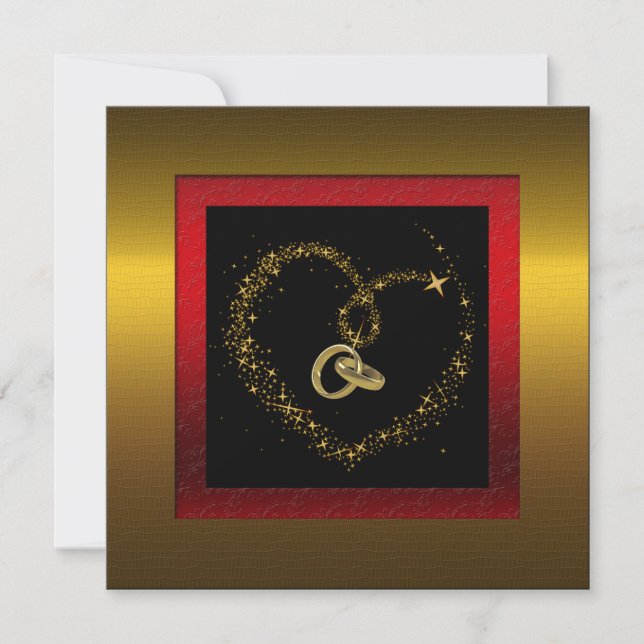 Ouro 50º Convite de festas de aniversário de casam (Frente)