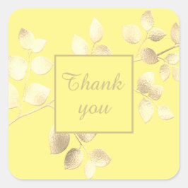 Ouro amarelo romântico deixa adesivo quadrado