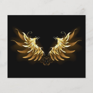 Ouro Angel Wings sobre fundo preto