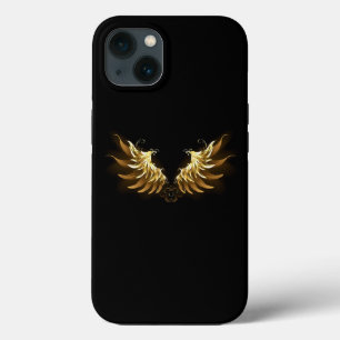 Ouro Angel Wings sobre fundo preto
