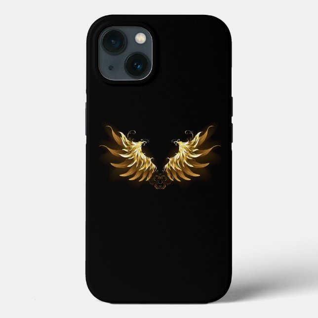 Ouro Angel Wings sobre fundo preto (Verso)