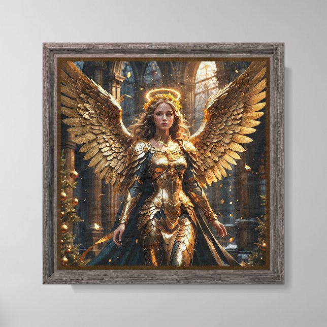 "Ouro Angelic Warrior Canvas Wall Art.. (Frente)
