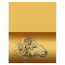 Ouro Ano Ram Chinês Aries Zodiac Letterhead