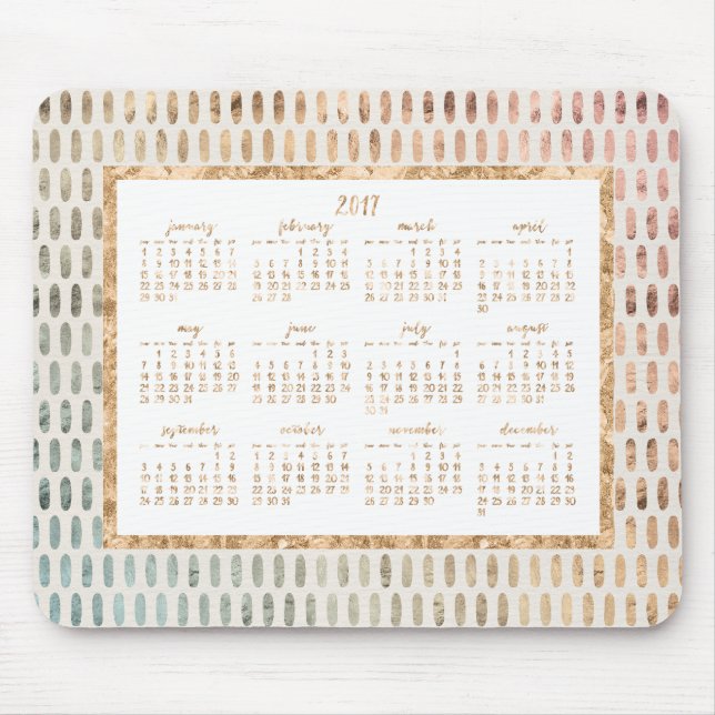 Ouro Anual 2017 Calendário Mouse pads Light (Frente)