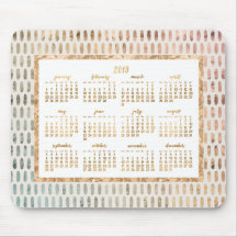 Ouro Anual 2019 Calendário Mouse pads Light