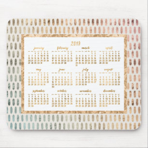 Ouro Anual 2019 Calendário Mouse pads Light
